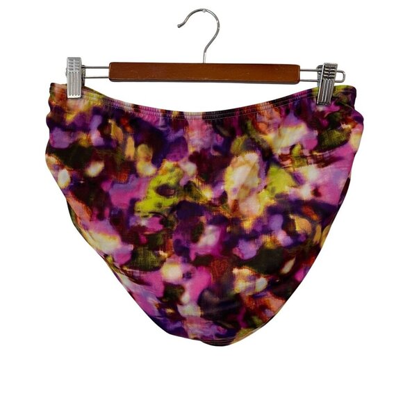 Victorias Secret Size M Skirted Bikini Swim Bottom Ruched Overlay Floral - Picture 4 of 5